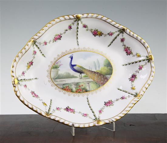 A fine Derby King Street works dish, painted by George Jessop, 28cm